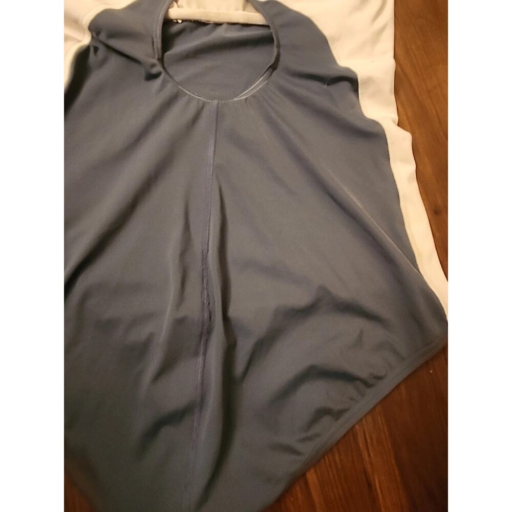 Lands' End Women's One Piece Swimsuit Size 16 X Back Blue/Gray w/white Trim - Picture 3 of 3